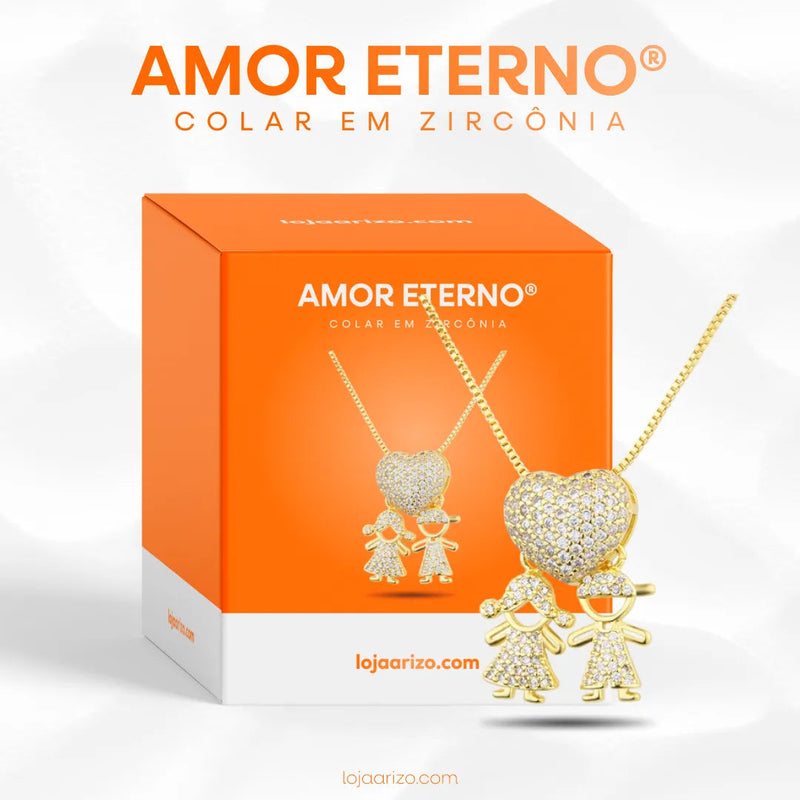 Amor Eterno - Colar em Zircônia + Brinde Exclusivo arizo 