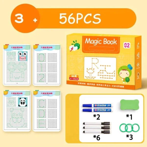 Caderno de Traço e Desenho Infantil - MagicBook + Brinde Exclusivo arizo 56 Pcs 