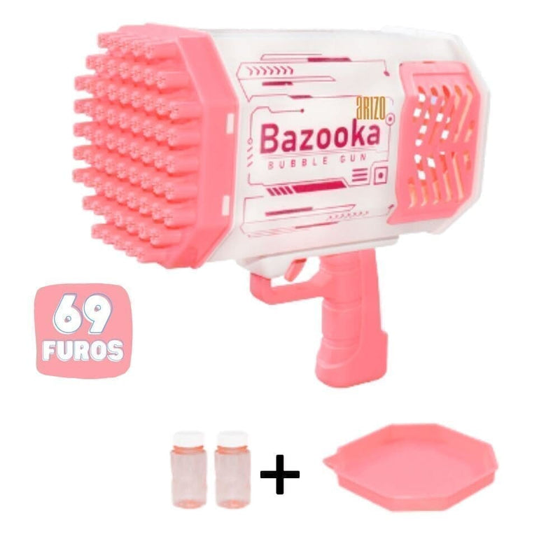 BublleBazooka™ - Máquina de Bolha de Sabão arizo Rosa 69 furos 