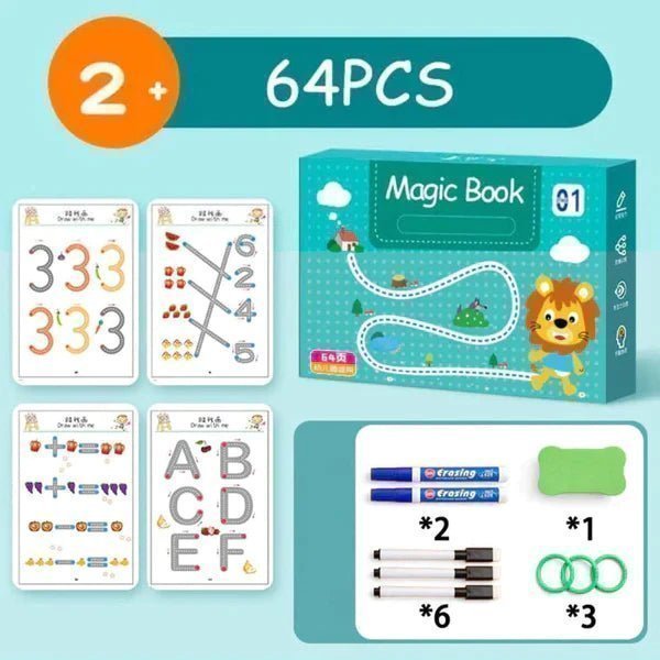 Caderno de Traço e Desenho Infantil - MagicBook + Brinde Exclusivo arizo 64 Pcs 